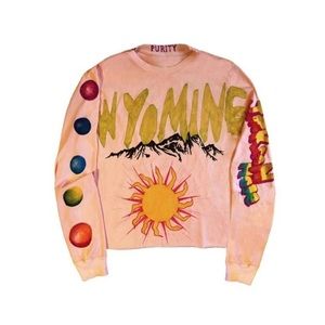 BNWT Kanye West Wyoming KKW Long Sleeve Shirt Pink -SS18 size large